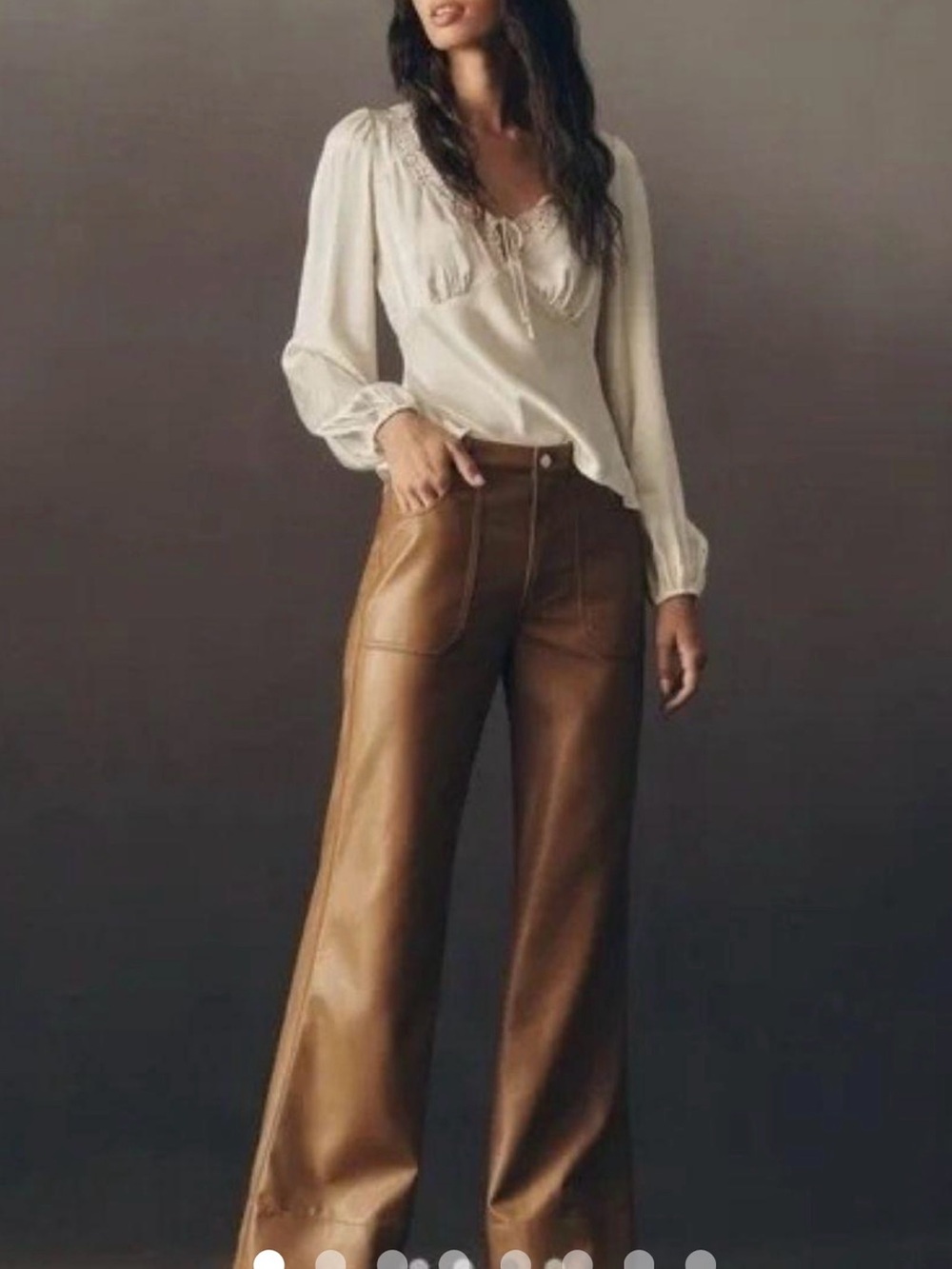 Pilcro Wide-Leg Faux Leather Pants